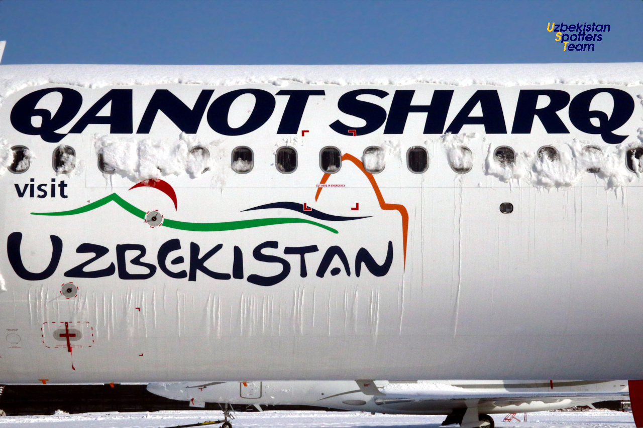 Filming at Tashkent airport with Qanot Sharq