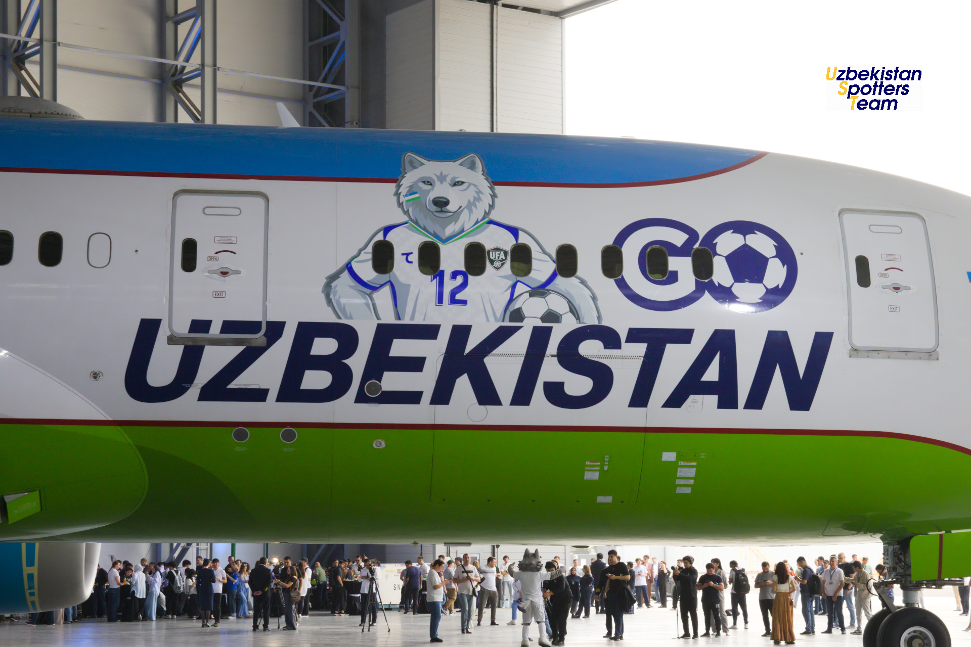 A new livery of Boeing-787-8 UK78706 Uzbekistan Airways dedicated to a debut of National soccer team in FIFA Word Cup 2026 