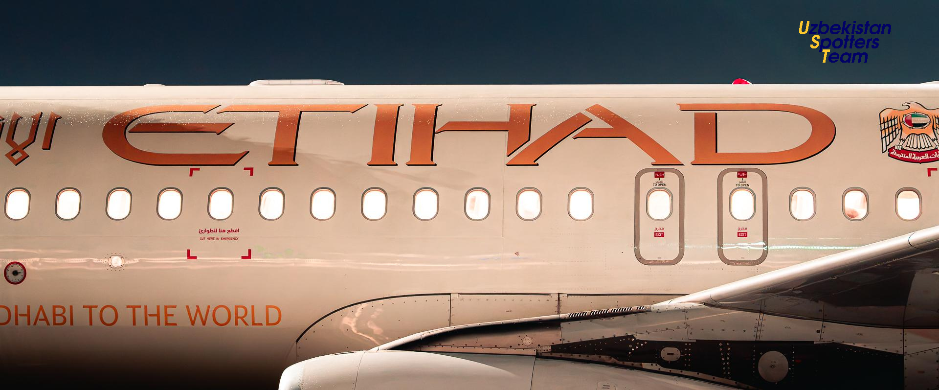 A6-EIS, первый регулярный рейс из Абу-Даби в Ташкент
