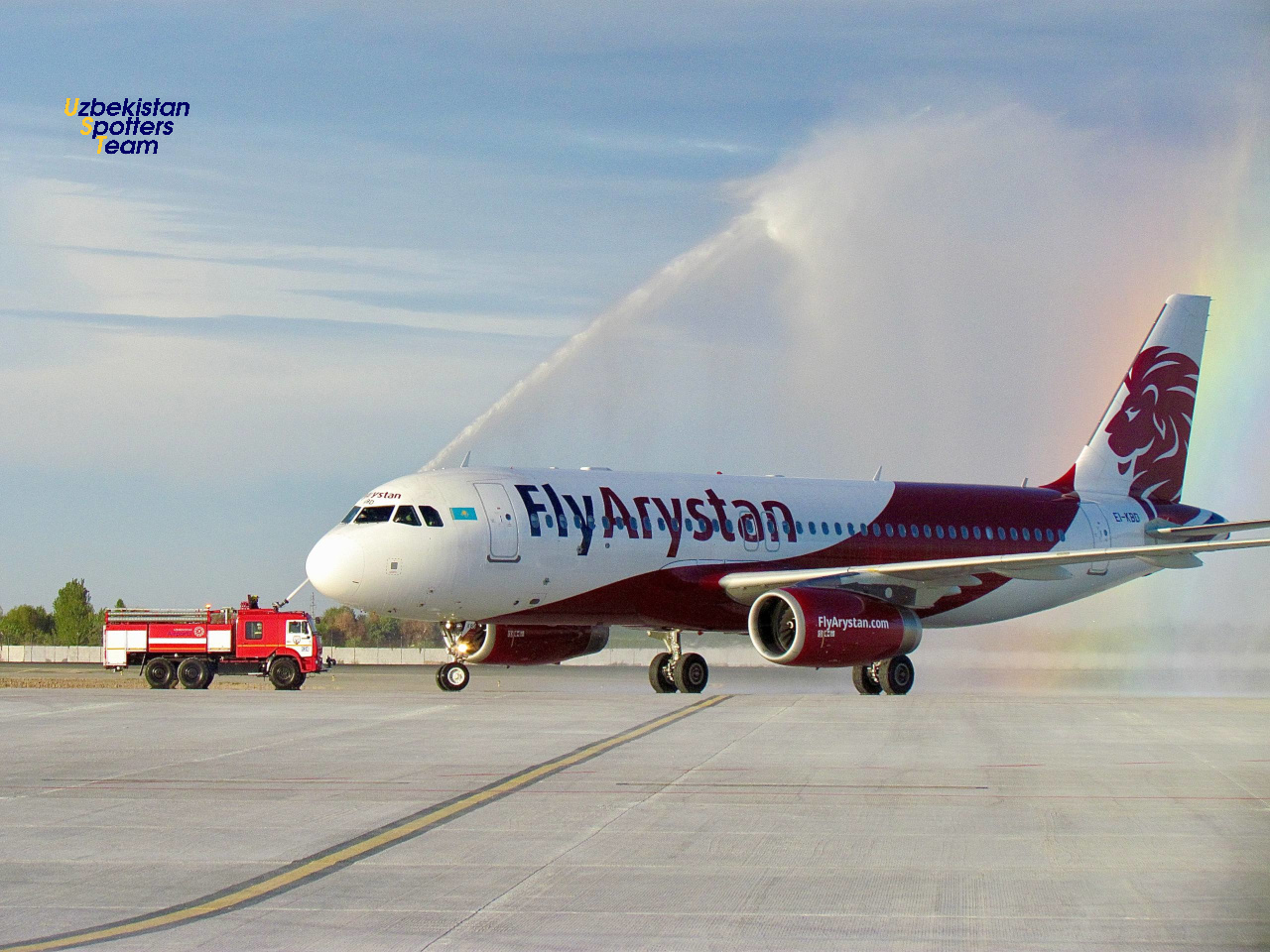 Fly Aristan's first scheduled flight was greeted in Urgench