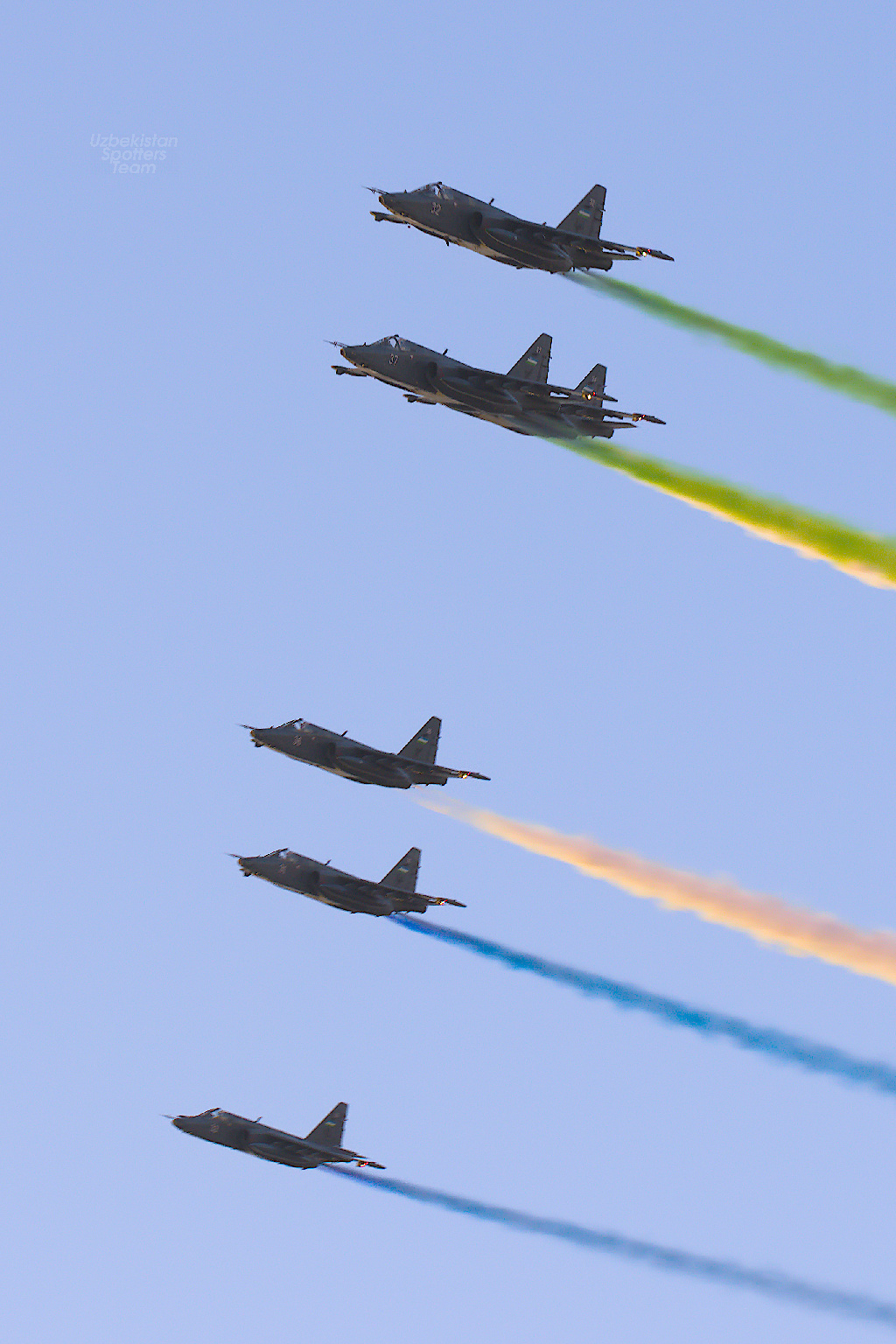 Uzbekistan Air Force Su-25BM aircrafts during the 35 Years of Independence festive