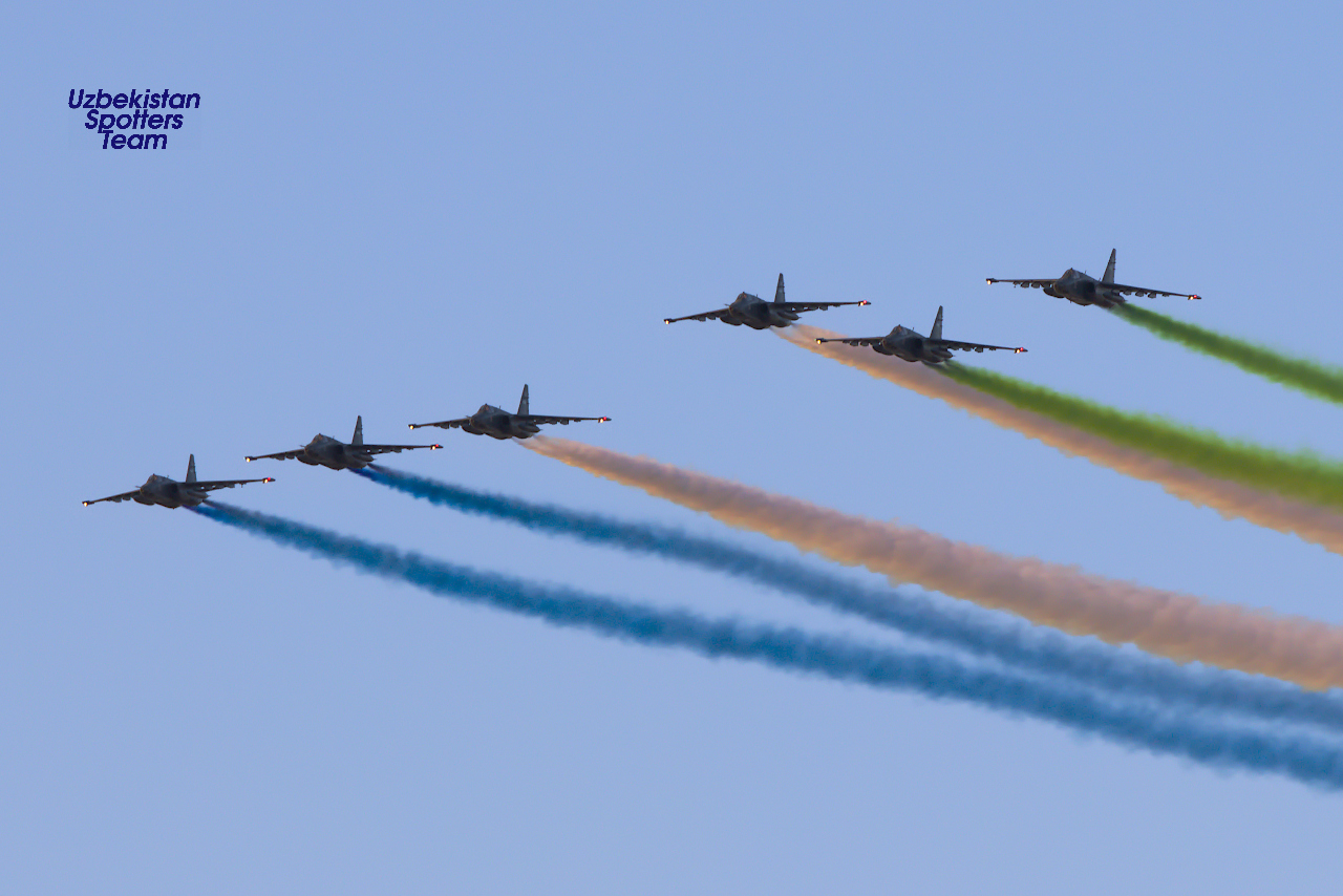 Uzbekistan Air Force Su-25BM aircrafts during the 35 Years of Independence festive