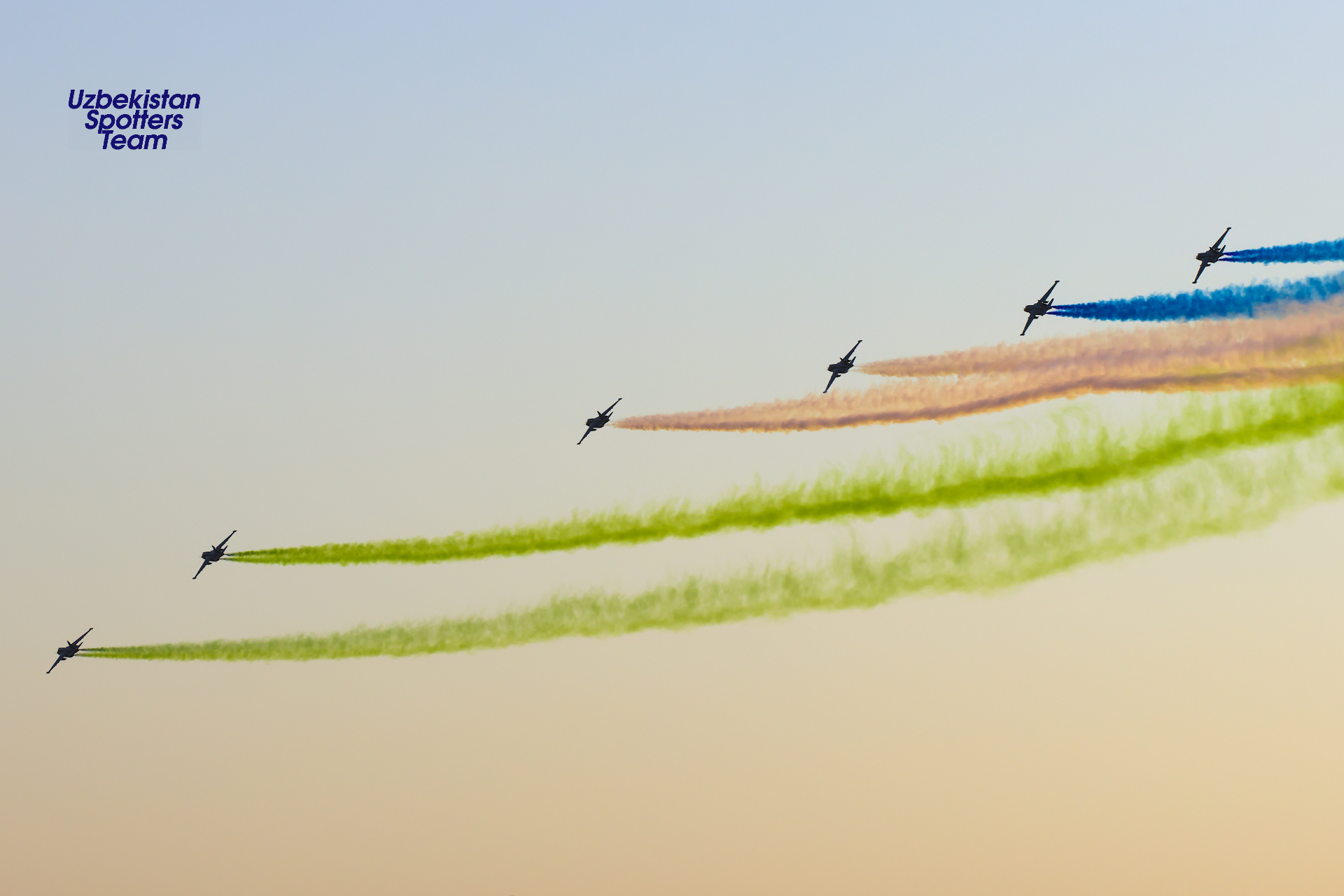 Uzbekistan Air Force Su-25BM aircrafts during the 35 Years of Independence festive